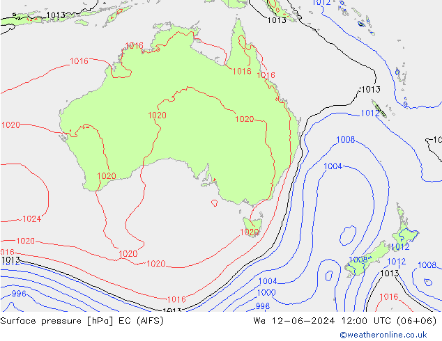 Surface pressure EC (AIFS) We 12.06.2024 12 UTC