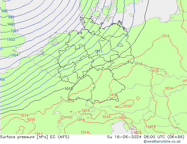 pression de l'air EC (AIFS) dim 16.06.2024 06 UTC