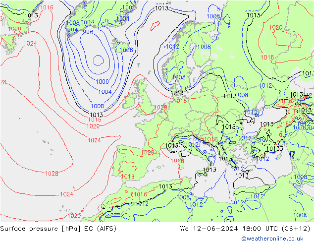 Bodendruck EC (AIFS) Mi 12.06.2024 18 UTC