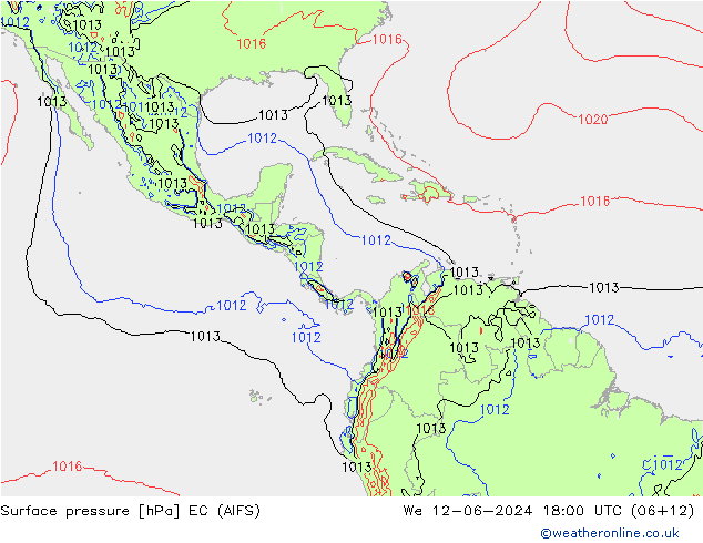 pression de l'air EC (AIFS) mer 12.06.2024 18 UTC