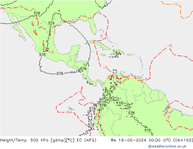 Géop./Temp. 500 hPa EC (AIFS) mer 19.06.2024 00 UTC