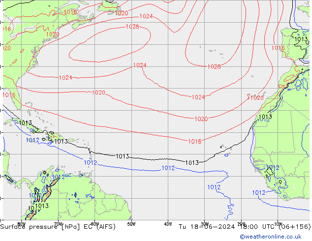 приземное давление EC (AIFS) вт 18.06.2024 18 UTC