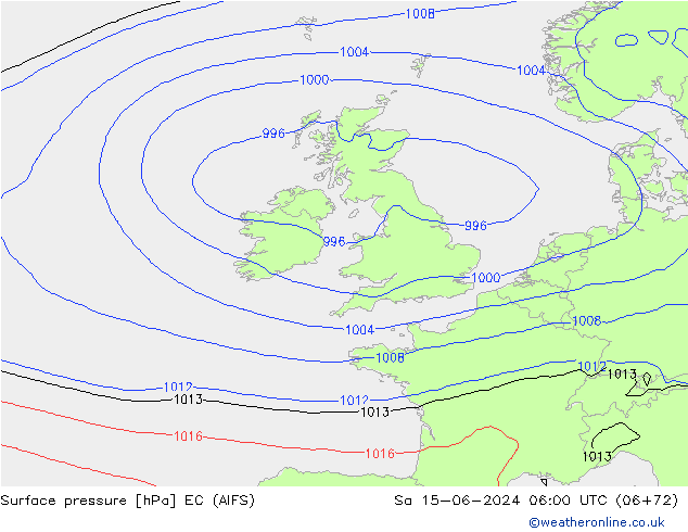Yer basıncı EC (AIFS) Cts 15.06.2024 06 UTC