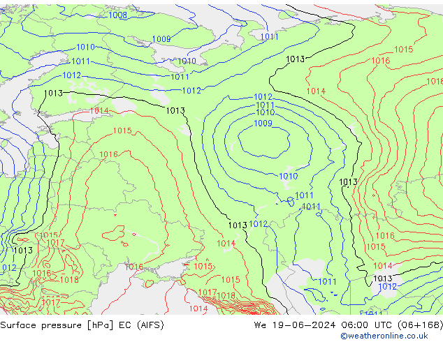 Yer basıncı EC (AIFS) Çar 19.06.2024 06 UTC