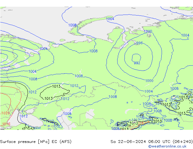 pression de l'air EC (AIFS) sam 22.06.2024 06 UTC