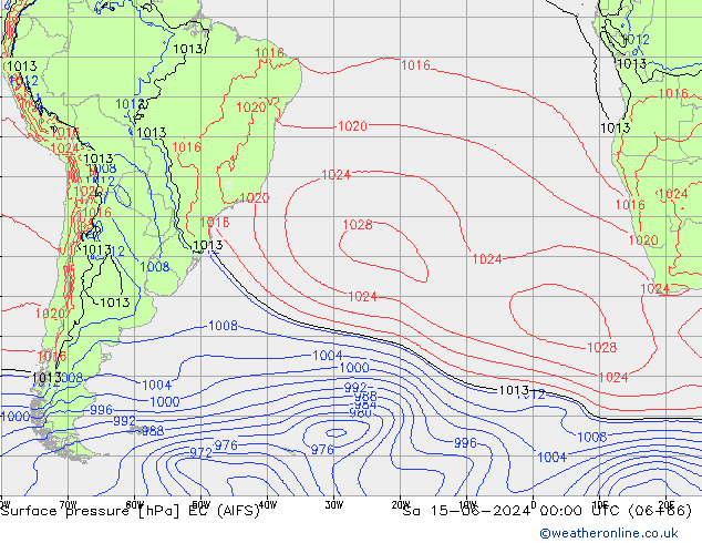 Luchtdruk (Grond) EC (AIFS) za 15.06.2024 00 UTC