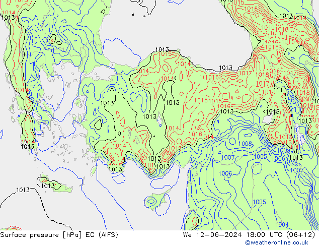 Luchtdruk (Grond) EC (AIFS) wo 12.06.2024 18 UTC