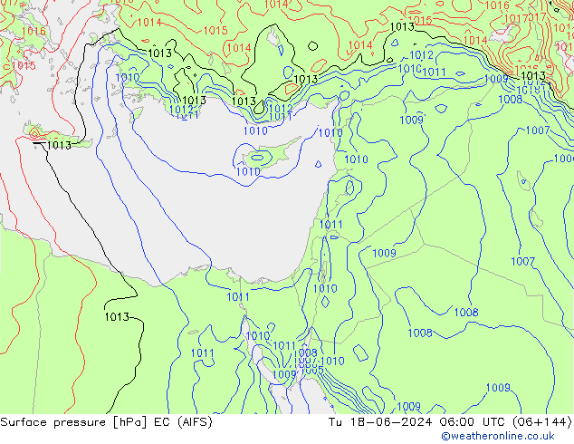 Presión superficial EC (AIFS) mar 18.06.2024 06 UTC