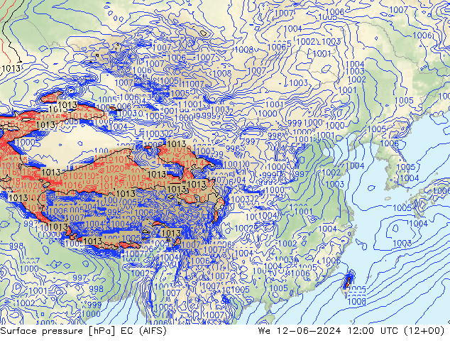 ciśnienie EC (AIFS) śro. 12.06.2024 12 UTC