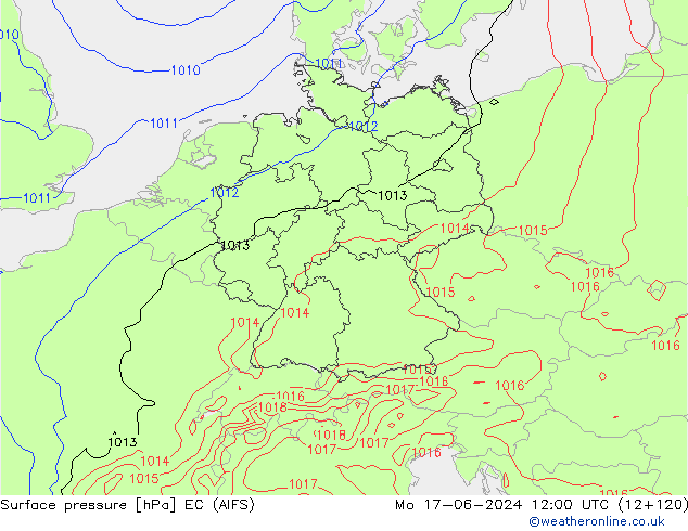 Bodendruck EC (AIFS) Mo 17.06.2024 12 UTC