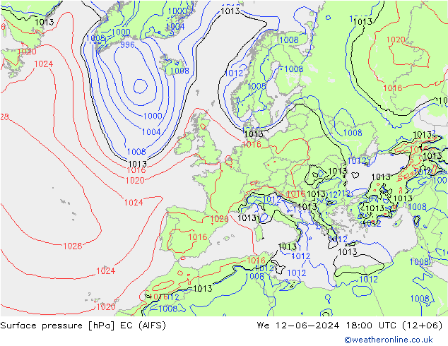 pression de l'air EC (AIFS) mer 12.06.2024 18 UTC