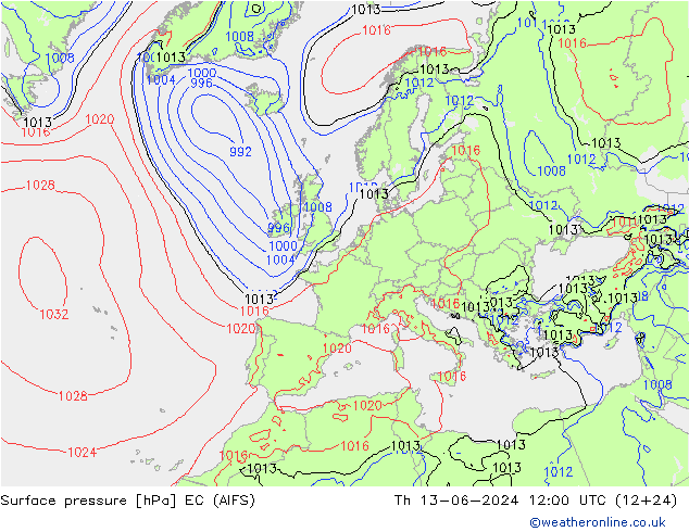 Bodendruck EC (AIFS) Do 13.06.2024 12 UTC