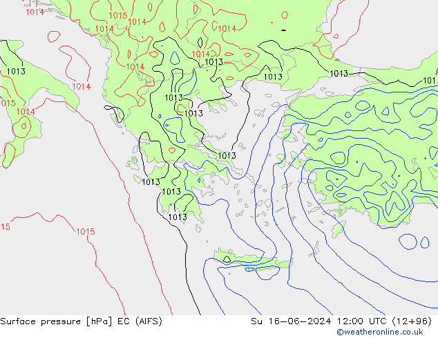 приземное давление EC (AIFS) Вс 16.06.2024 12 UTC