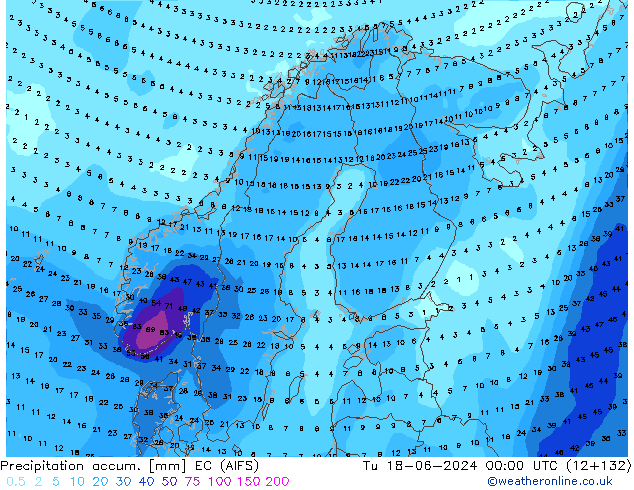 Precipitation accum. EC (AIFS) Ter 18.06.2024 00 UTC