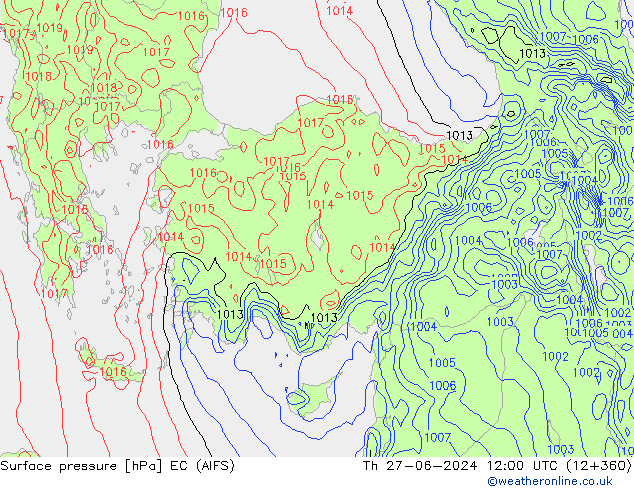 pression de l'air EC (AIFS) jeu 27.06.2024 12 UTC