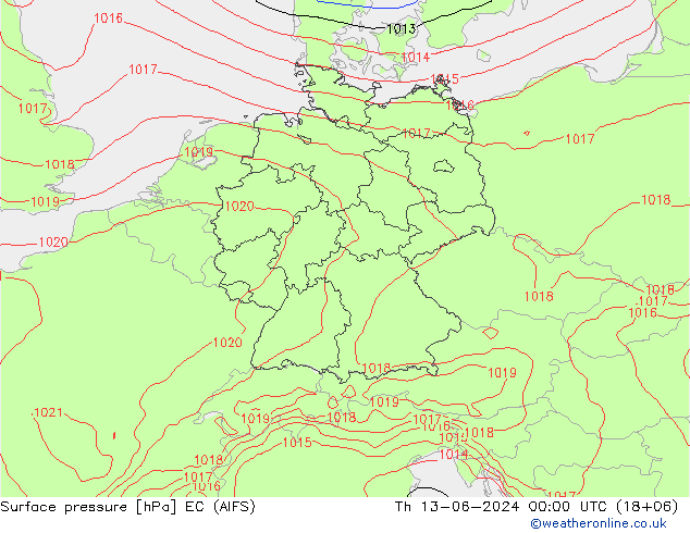 Bodendruck EC (AIFS) Do 13.06.2024 00 UTC