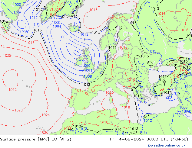 pressão do solo EC (AIFS) Sex 14.06.2024 00 UTC
