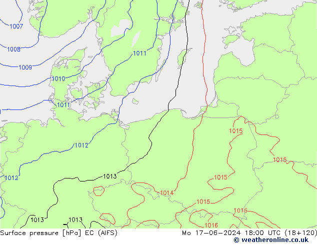 приземное давление EC (AIFS) пн 17.06.2024 18 UTC