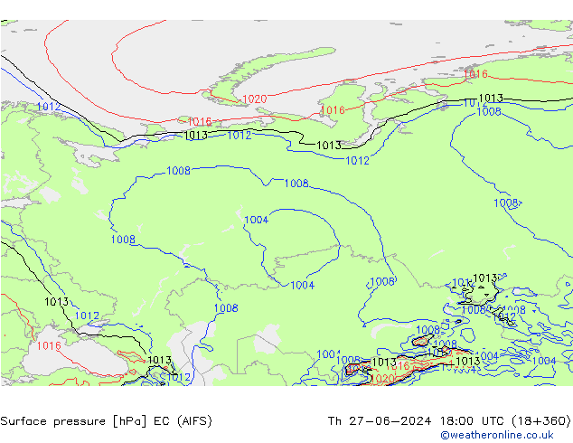 pressão do solo EC (AIFS) Qui 27.06.2024 18 UTC