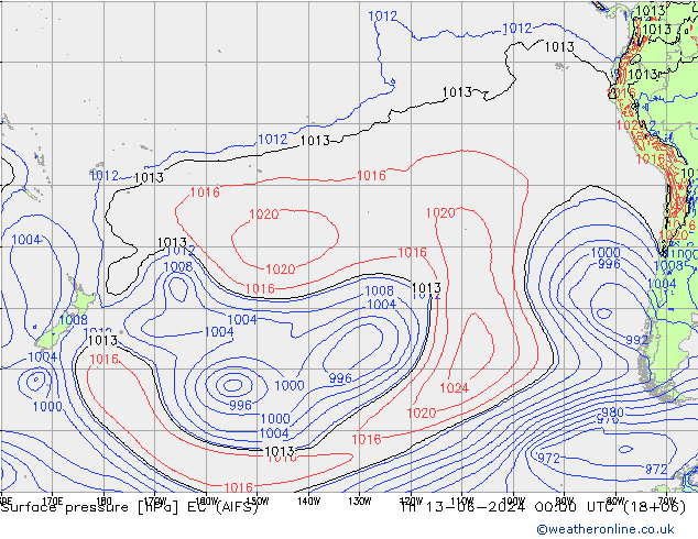 Surface pressure EC (AIFS) Th 13.06.2024 00 UTC