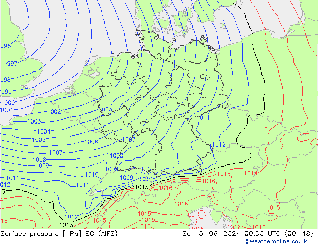 pression de l'air EC (AIFS) sam 15.06.2024 00 UTC