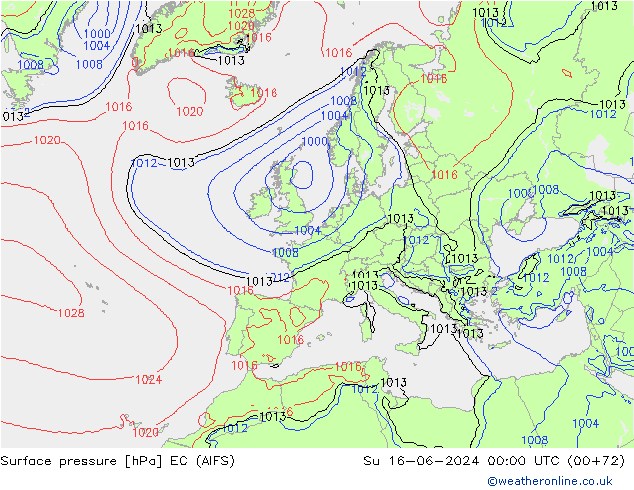 Bodendruck EC (AIFS) So 16.06.2024 00 UTC