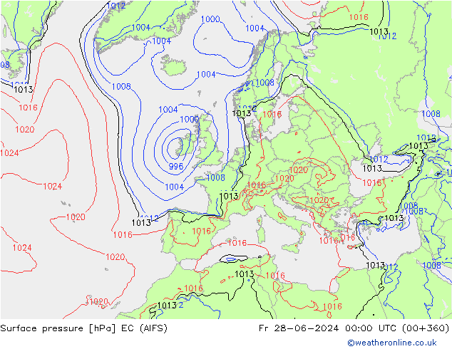 Yer basıncı EC (AIFS) Cu 28.06.2024 00 UTC