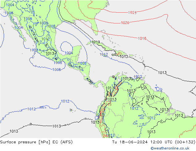 ciśnienie EC (AIFS) wto. 18.06.2024 12 UTC