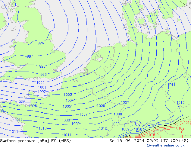 Luchtdruk (Grond) EC (AIFS) za 15.06.2024 00 UTC