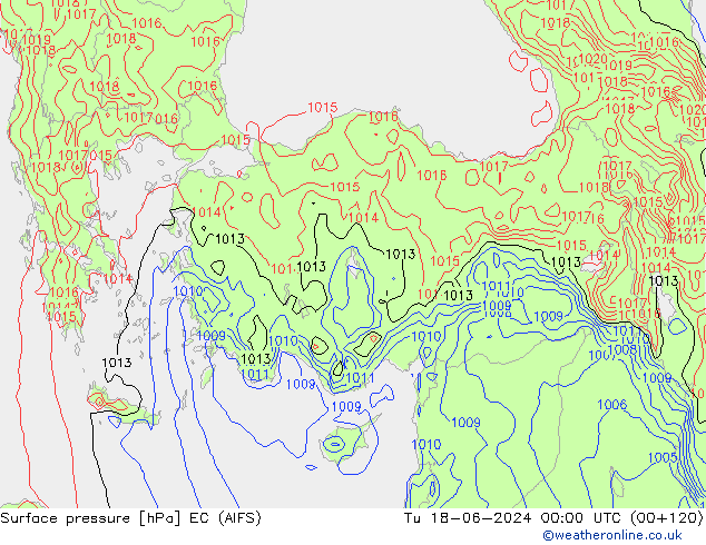 pression de l'air EC (AIFS) mar 18.06.2024 00 UTC