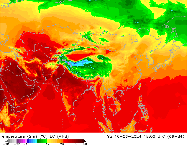 Temperatura (2m) EC (AIFS) Dom 16.06.2024 18 UTC