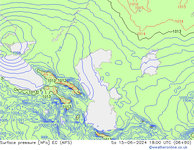 Luchtdruk (Grond) EC (AIFS) za 15.06.2024 18 UTC