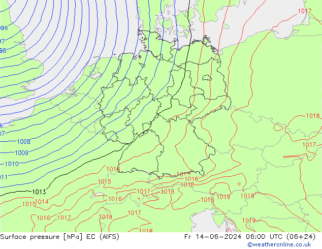 Bodendruck EC (AIFS) Fr 14.06.2024 06 UTC