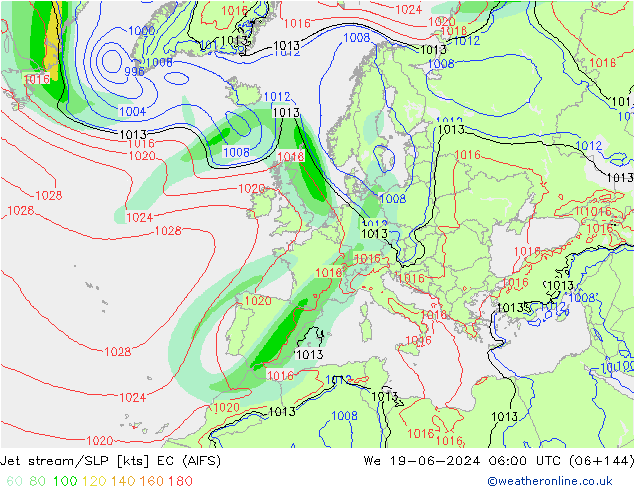 Polarjet/Bodendruck EC (AIFS) Mi 19.06.2024 06 UTC