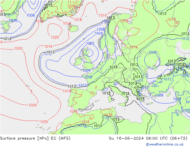 Bodendruck EC (AIFS) So 16.06.2024 06 UTC