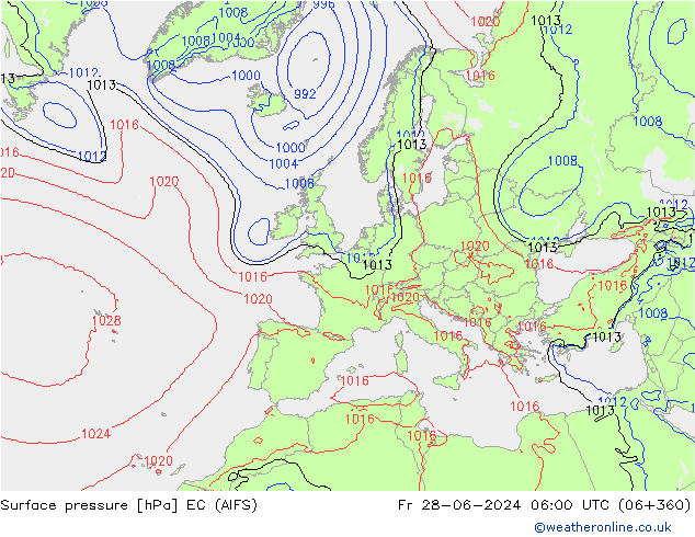 Bodendruck EC (AIFS) Fr 28.06.2024 06 UTC