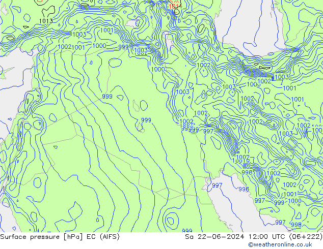 Luchtdruk (Grond) EC (AIFS) za 22.06.2024 12 UTC