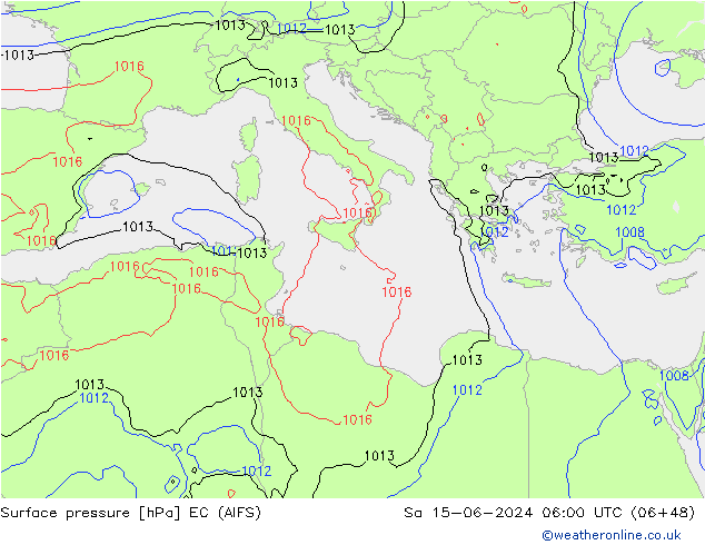 Bodendruck EC (AIFS) Sa 15.06.2024 06 UTC