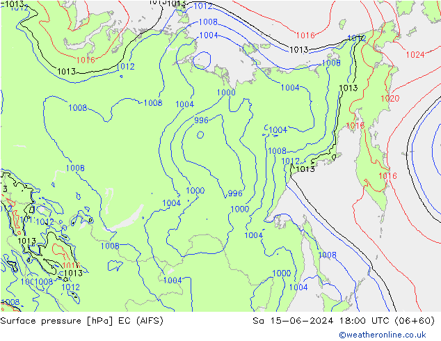Luchtdruk (Grond) EC (AIFS) za 15.06.2024 18 UTC