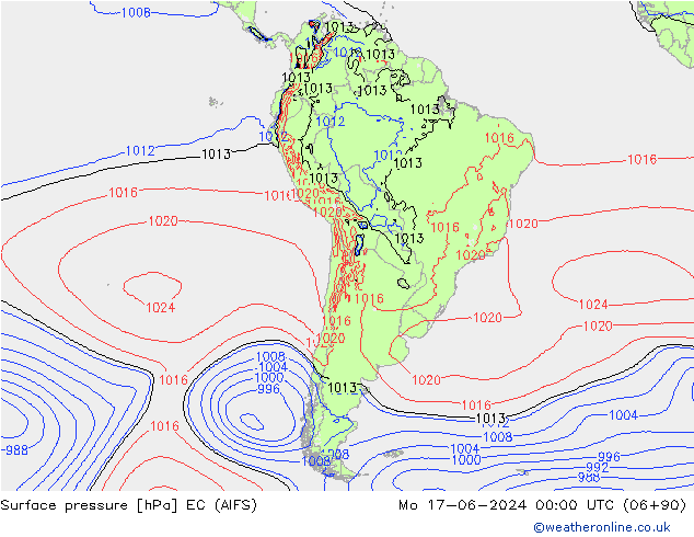 Luchtdruk (Grond) EC (AIFS) ma 17.06.2024 00 UTC