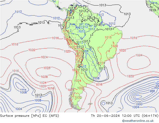 Surface pressure EC (AIFS) Th 20.06.2024 12 UTC