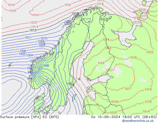 Bodendruck EC (AIFS) Sa 15.06.2024 18 UTC