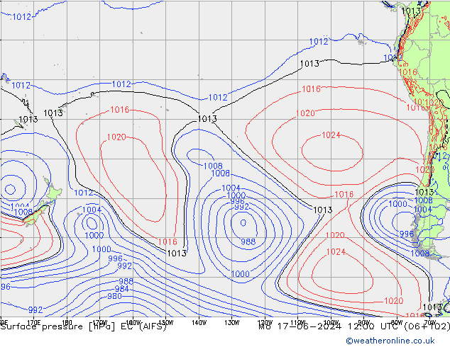 Surface pressure EC (AIFS) Mo 17.06.2024 12 UTC