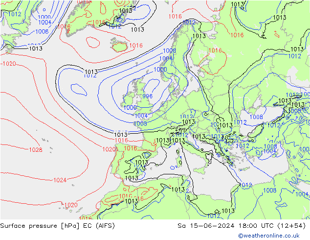 Bodendruck EC (AIFS) Sa 15.06.2024 18 UTC