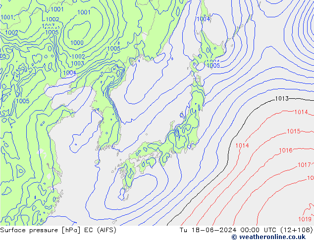 Pressione al suolo EC (AIFS) mar 18.06.2024 00 UTC