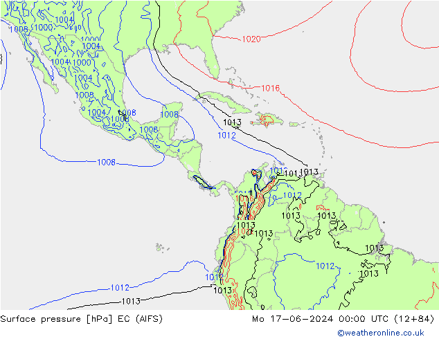 Yer basıncı EC (AIFS) Pzt 17.06.2024 00 UTC