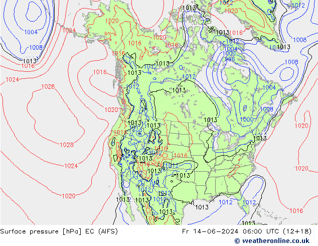 Surface pressure EC (AIFS) Fr 14.06.2024 06 UTC