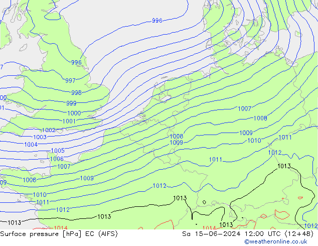 pression de l'air EC (AIFS) sam 15.06.2024 12 UTC