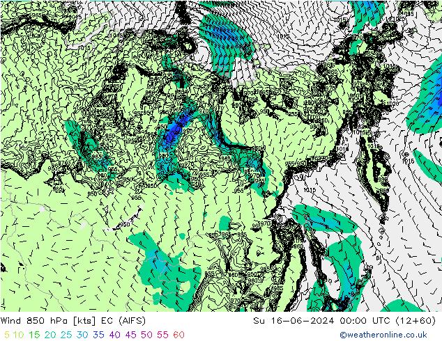 Wind 850 hPa EC (AIFS) Ne 16.06.2024 00 UTC