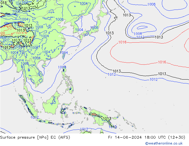 Luchtdruk (Grond) EC (AIFS) vr 14.06.2024 18 UTC